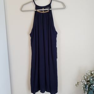 Luxology Blue Halter  Midi Dress